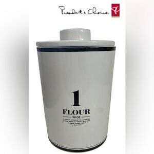 WHITE STONEWARE FLOUR STORAGE CANISTER CERAMIC PRESIDENT’S CHOICE